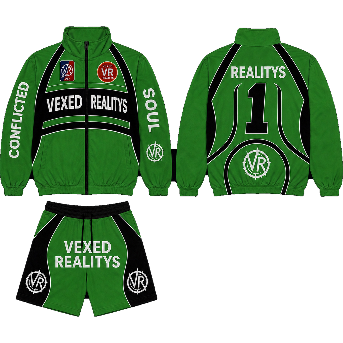 Conflicted Soul Tracksuit in Slime Green